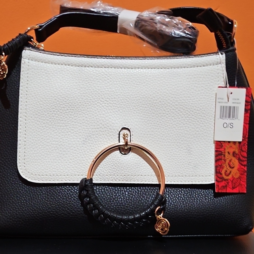 Carlos by Carlos Santana Black and White Shoulder Bag